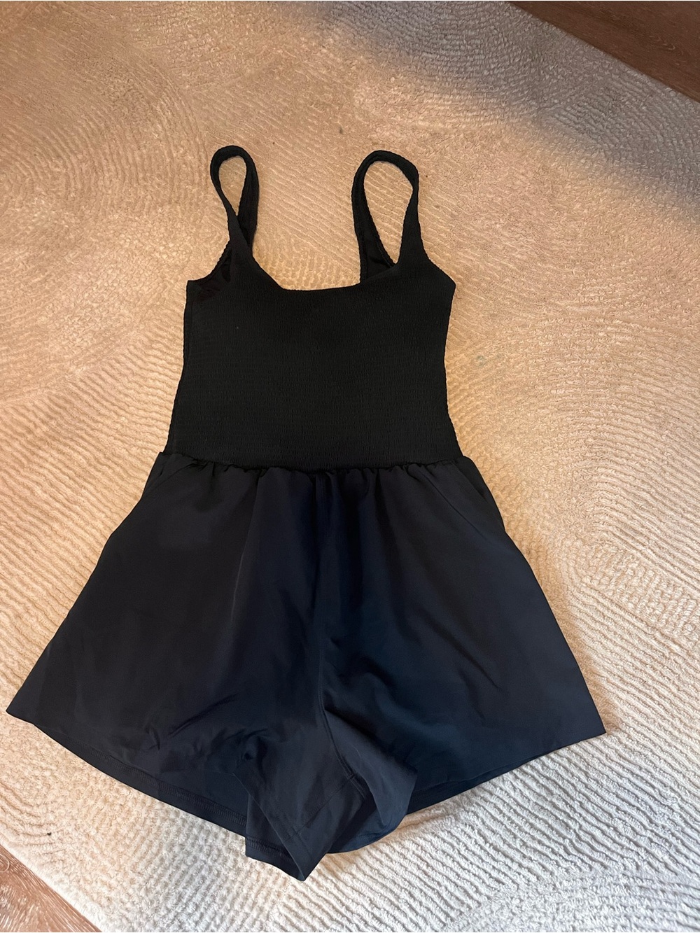 Women’s Black Knit Bodice Romper - Sleek Summer Jumpsuit